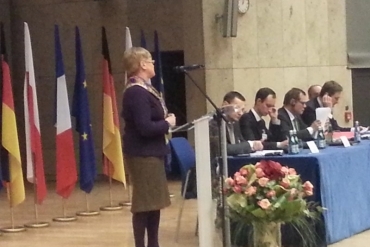 Henryka Bochniarz podczas Konferencji Weimarskiej w Krakowie, 7 lutego 2014 r.